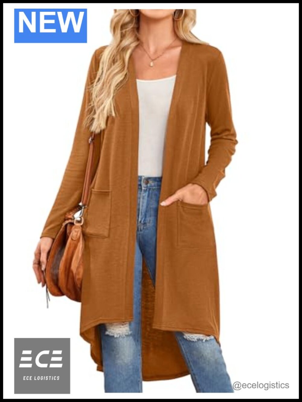 Open Front Long Cardigan Maxi Duster Lightweight High Low Hem